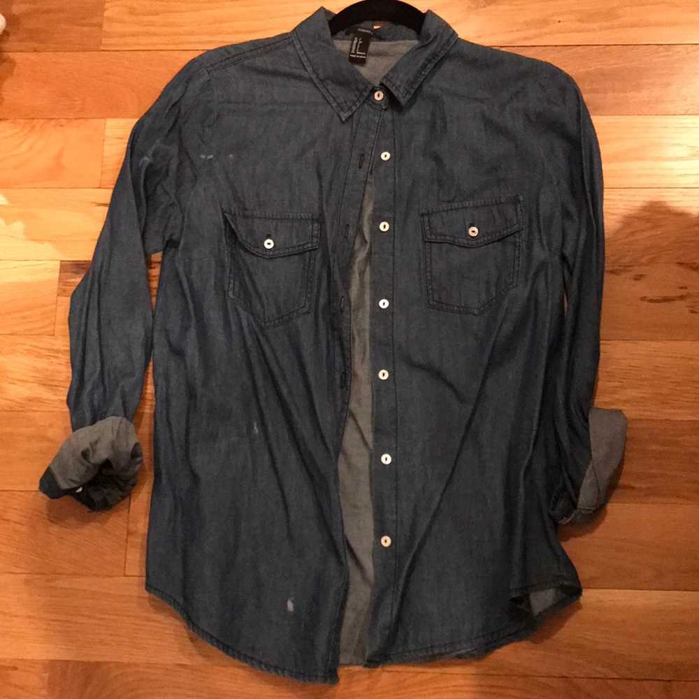 Forever 21 denim chambray button down